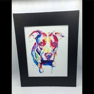 Colorful Mix Pitbull Art Print 11x14 inch